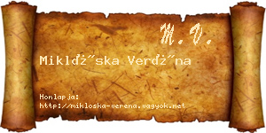 Miklóska Veréna névjegykártya